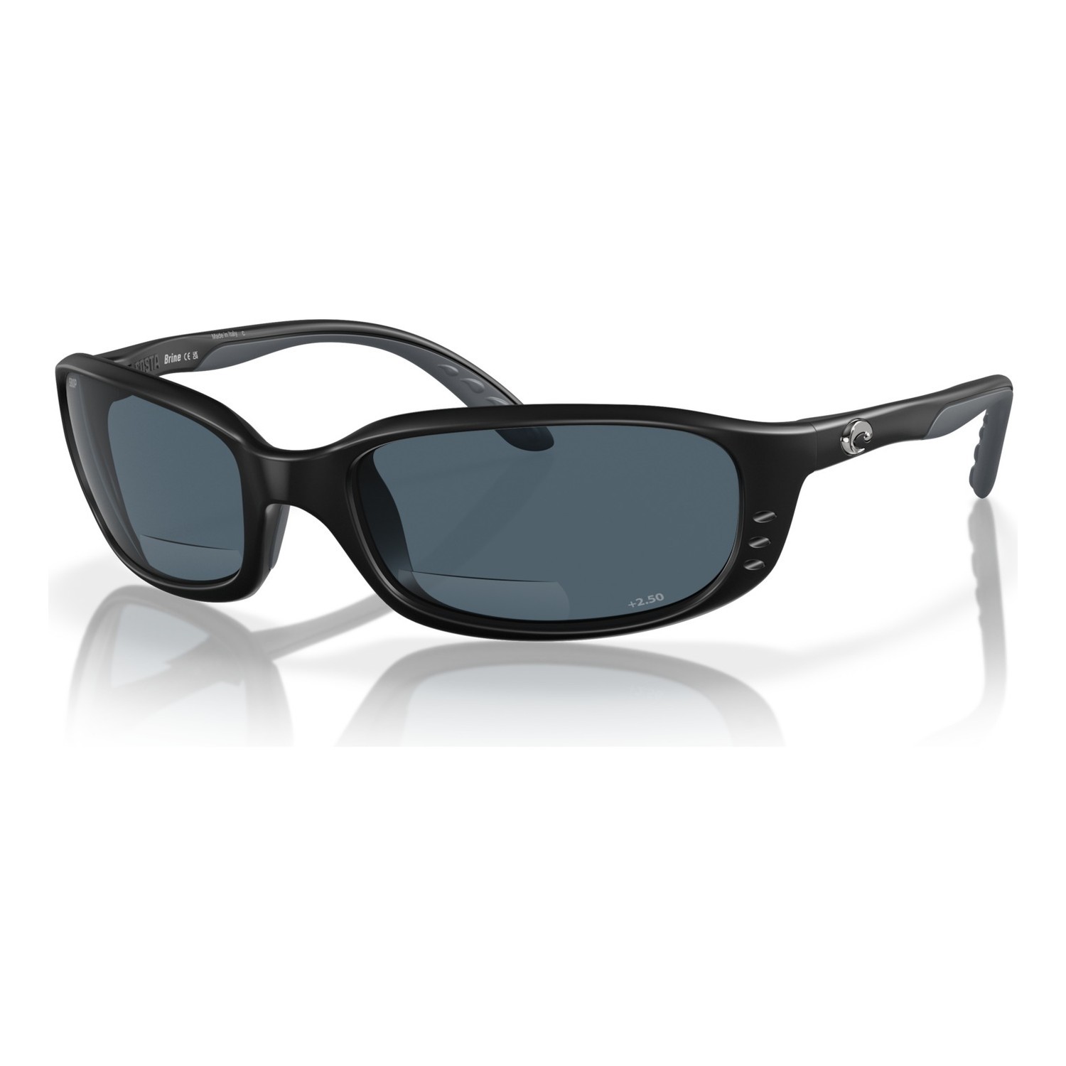Costa Brine Readers - 11 Matte Black - Gray 580P C-Mate 2.50 in de groep Kleding & Schoenen / Brillen / Gepolariseerde zonnebrillen bij Sportfiskeprylar.se (00040659)