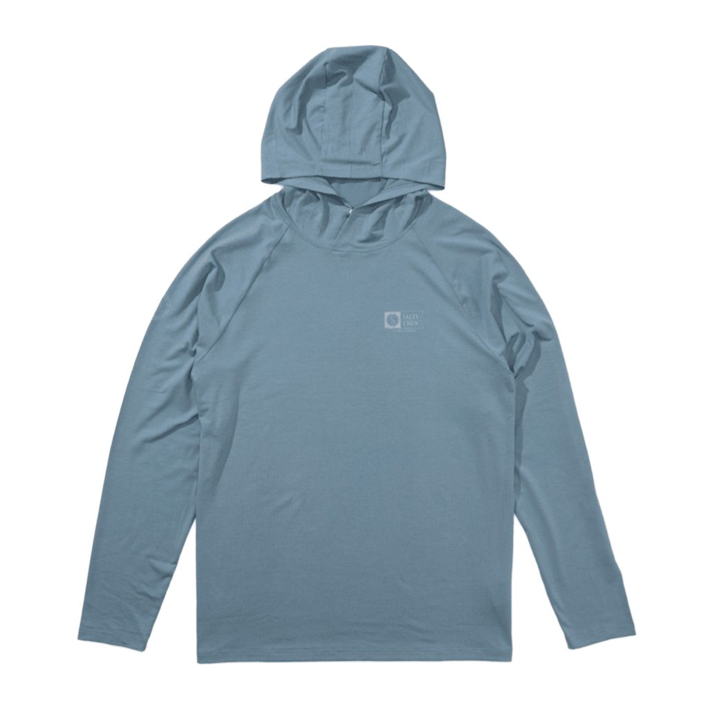 Salty Crew Mariner Hood Tech Tee Pilot Blue in de groep Kleding & Schoenen / Kleding / Truien / T-shirts met lange mouwen bij Sportfiskeprylar.se (0804046543862r)