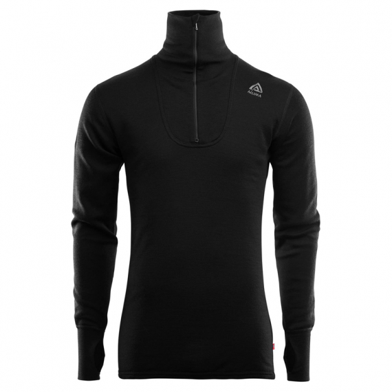 Aclima DoubleWool Polo Shirt Zip Man Jet Black/Marengo in de groep Kleding & Schoenen / Kleding / Onderkleding & Ondergoed / Basislaag top bij Sportfiskeprylar.se (105178r)