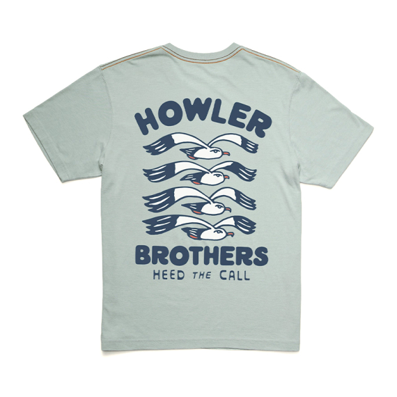 Howler Bro\'s Cotton T-Shirt Flocka Seagulls Puritan Grey in de groep Kleding & Schoenen / Kleding / T-shirts bij Sportfiskeprylar.se (111325F-FLO-Sr)