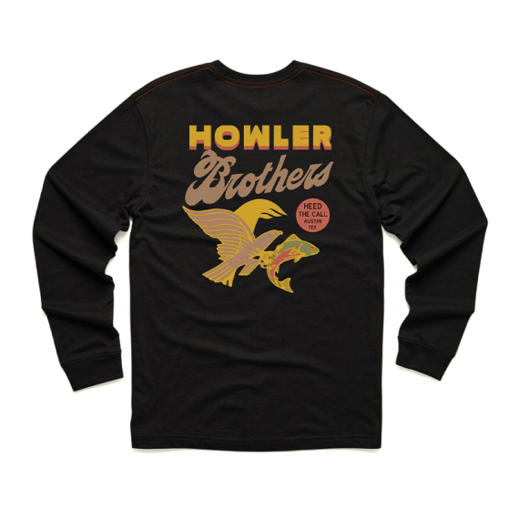 Howler Bro\'s Longsleeve T-Shirt Osprey Prey Black in de groep Kleding & Schoenen / Kleding / T-shirts bij Sportfiskeprylar.se (112025F-OSP-Sr)