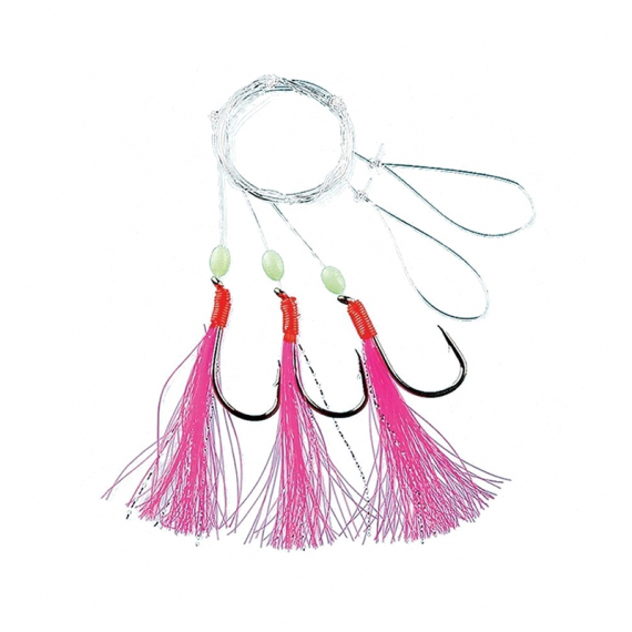 Fladen Feather Flasher Pink w. Balls 3 Hooks in de groep Kunstaas / Kunstaas voor zeevissen / Flasher Rigs & Zeevissen Rigs bij Sportfiskeprylar.se (1208-1-0r)