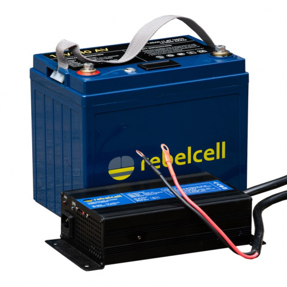 Rebelcell 12V100 AV Li-ion Battery (1,29kWh) With Charger 12.6V20A in de groep Marine Elektronica & Boot / Batterijen & Opladers / Batterijen / Lithium batterijen bij Sportfiskeprylar.se (12100AVREUAPAKET)