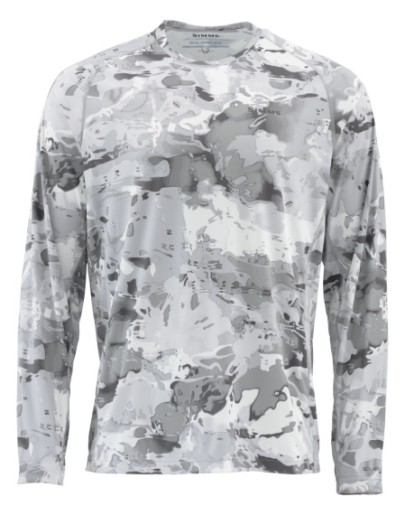 Simms Solarflex Crewneck Prints Cloud Camo Grey in de groep Kleding & Schoenen / Kleding / Truien / Sweatshirts bij Sportfiskeprylar.se (12727-069-20r)