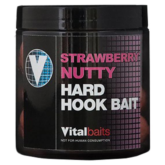 Vital Baits Strawberry Nutty 100 g in de groep Kunstaas / Boilies, Haakaas & Grondaas / Boilies bij Sportfiskeprylar.se (13-0031r)