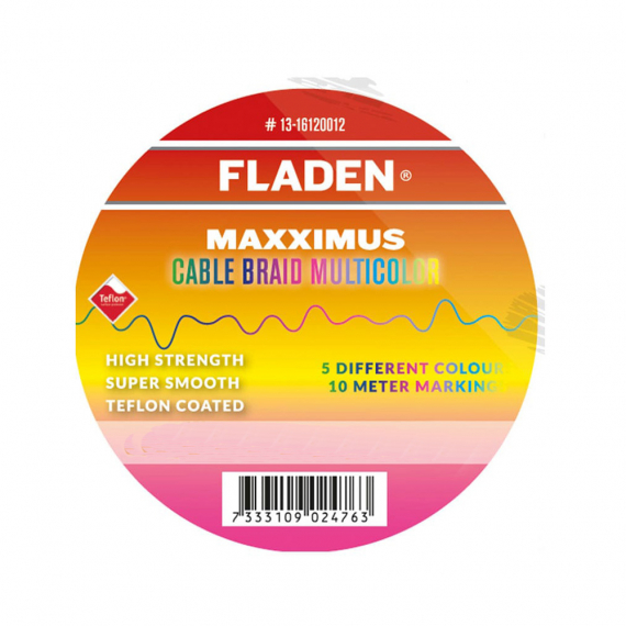 Fladen Maxximus Cable Braid Multicolor 300m - 0.13mm in de groep Lijnen / Gevlochten Lijnen bij Sportfiskeprylar.se (13-1630018)