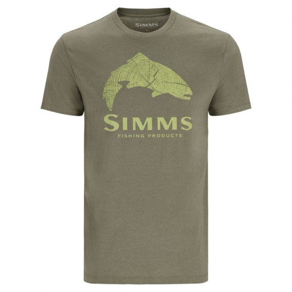 Simms Wood Trout Fill T-Shirt Military Heather Neon in de groep Kleding & Schoenen / Kleding / T-shirts bij Sportfiskeprylar.se (13437-2024-30r)