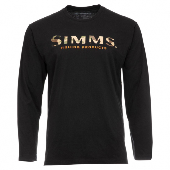 Simms Logo Shirt LS Black in de groep Kleding & Schoenen / Kleding / Truien / T-shirts met lange mouwen bij Sportfiskeprylar.se (13626-001-30r)
