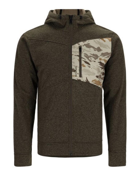 Simms CX Hoody - Full Zip Dark Stone/Ghost Camo Stone in de groep Kleding & Schoenen / Kleding / Truien / Hoodies bij Sportfiskeprylar.se (13655-3008-20r)