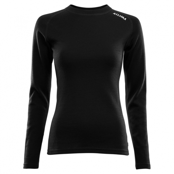 Aclima WarmWool Crew Neck Shirt Woman, Jet Black - XL in de groep Kleding & Schoenen / Kleding / Onderkleding & Ondergoed bij Sportfiskeprylar.se (141101001-07)
