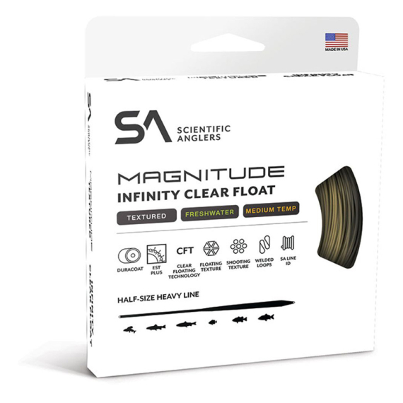 SA Magnitude Infinity Buckskin Clear Head in de groep Lijnen / Vliesvislijnen / Enkele handlijnen bij Sportfiskeprylar.se (145282r)