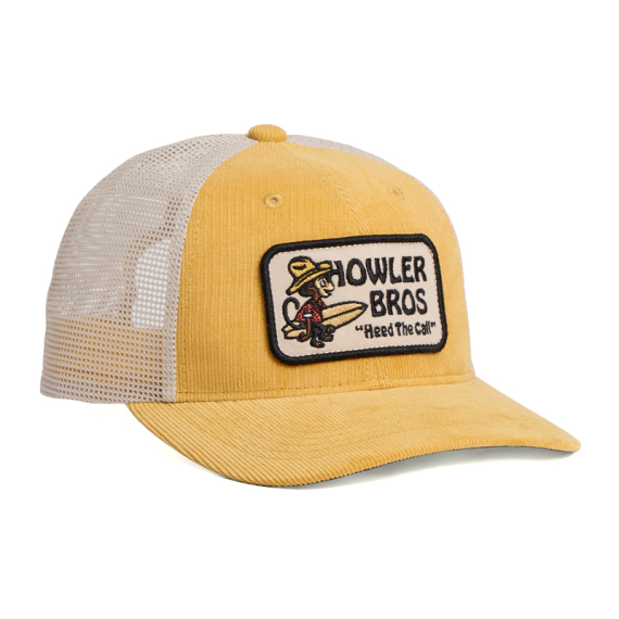 Howler Bro\'s Standard Hats El Monito Surfs Badge - Yellow Corduroy in de groep Kleding & Schoenen / Petten, mutsen en overig / Petten bij Sportfiskeprylar.se (160025F-MON)