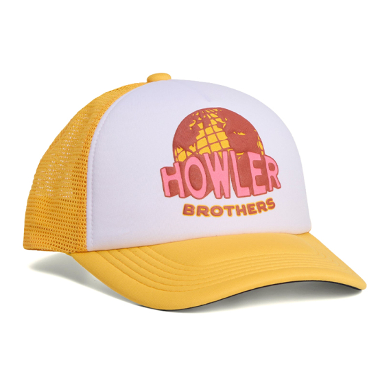 Howler Bro\'s Foam Dome Worldwide Howler - Yellow / White in de groep Kleding & Schoenen / Petten, mutsen en overig / Petten bij Sportfiskeprylar.se (160925F-YLW)