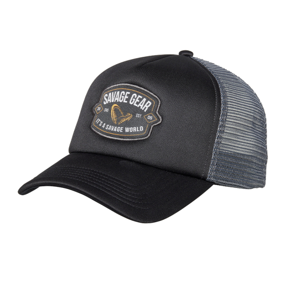 Savage Gear Badge Trucker Cap - Black in de groep Kleding & Schoenen / Petten, mutsen en overig / Petten bij Sportfiskeprylar.se (1642623)