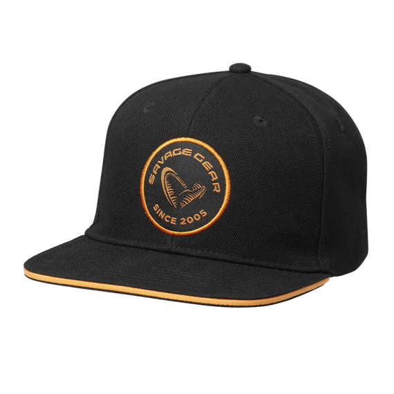 Savage Gear Badge Flatbill Cap - Black Orange in de groep Kleding & Schoenen / Petten, mutsen en overig / Petten bij Sportfiskeprylar.se (1642626)