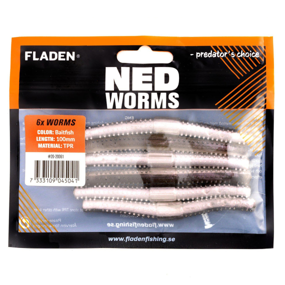 Fladen NED worm 10cm in de groep Vismethoden / Werpend vissen / Kunstaas / Softbaits / Craws & Creaturebaits bij Sportfiskeprylar.se (20-20061r)