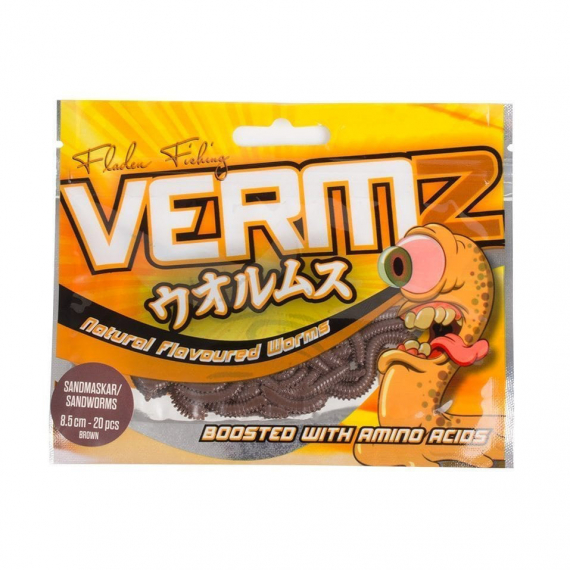 Fladen Vermz Borstmask 8,5 cm 20pcs in de groep Kunstaas / Softbaits / Craws & Creaturebaits / Wormen bij Sportfiskeprylar.se (20-5985-01r)