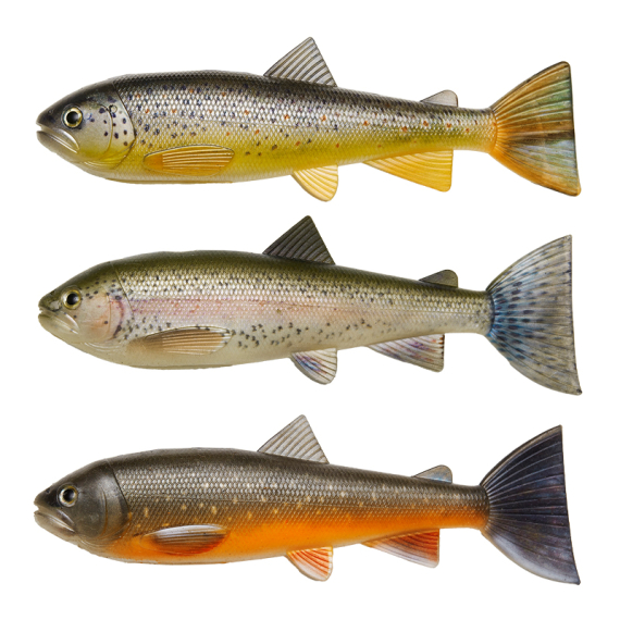 Pulz Bait Skinz Trout, 15cm 3pcs - Brown/Rainbow/Char in de groep Kunstaas / Pulz Bait bij Sportfiskeprylar.se (2000-36)