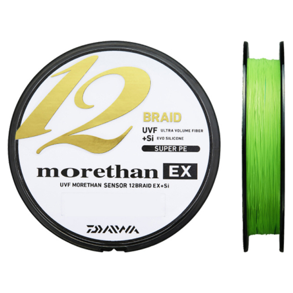 Daiwa Morethan 12 Braid 135m Lime Green, 0.08mm in de groep Lijnen / Gevlochten Lijnen bij Sportfiskeprylar.se (210567)