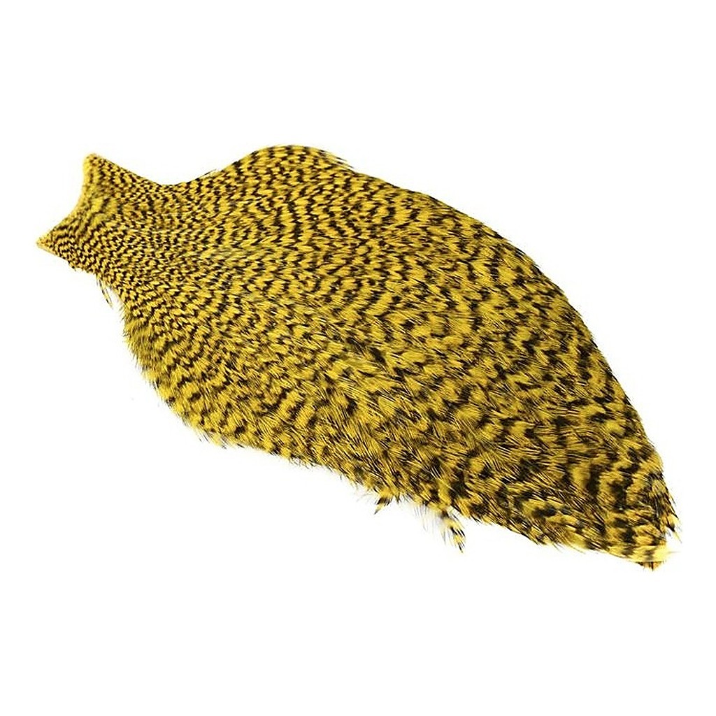 Whiting Freshwater Streamer Cape - Grizzly Dyed Yellow in de groep Haken & Terminal Tackle / Vliegvis bindmateriaal / Vliegbindmateriaal / Veren & Capes / Capes & Saddles bij Sportfiskeprylar.se (21801155)
