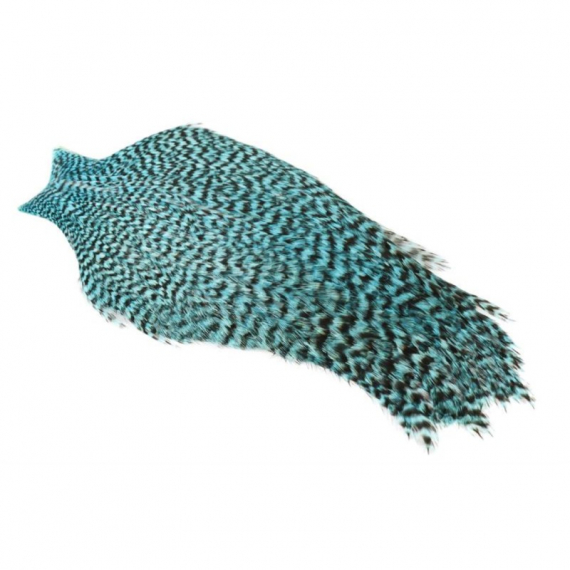 Whiting Freshwater Streamer Cape - Grizzly dyed Silver Dr Blue in de groep Haken & Terminal Tackle / Vliegvis bindmateriaal / Vliegbindmateriaal / Veren & Capes / Hackle bij Sportfiskeprylar.se (21801157)