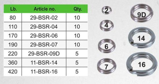 BFT Splitring, stainless, 420lb, #16 - 5-pak in de groep Haken & Terminal Tackle / Stingers & Stinger-accessoires / Stinger-accessoires bij Sportfiskeprylar.se (11-BSR-16)