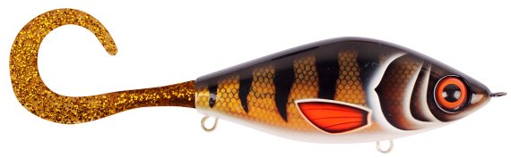 TrueGlide Guppie Down Size, 9cm, 35gr - Golden Perch - Gold/Gold Glitter in de groep Kunstaas / Staartaas & Hybride aas bij Sportfiskeprylar.se (29-EG208B-TR003)