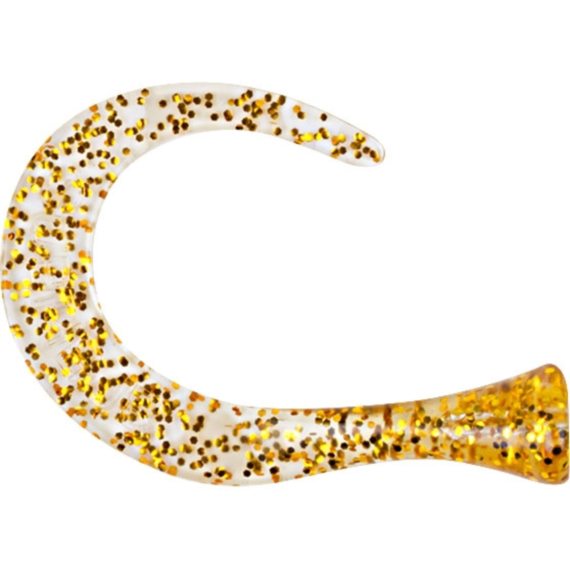 TrueGlide Guppie Tail Down Size, 3 curly, Gold/Gold Glitter in de groep Kunstaas / Softbaits / Extra staarten & krulstaarten bij Sportfiskeprylar.se (29-EG208BT-GOG)