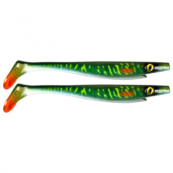 Pig Shad Junior 20cm - Green Motoroil Pike UV in de groep Kunstaas / Softbaits / Snoek Softbaits bij Sportfiskeprylar.se (29-SP172C-MN3)