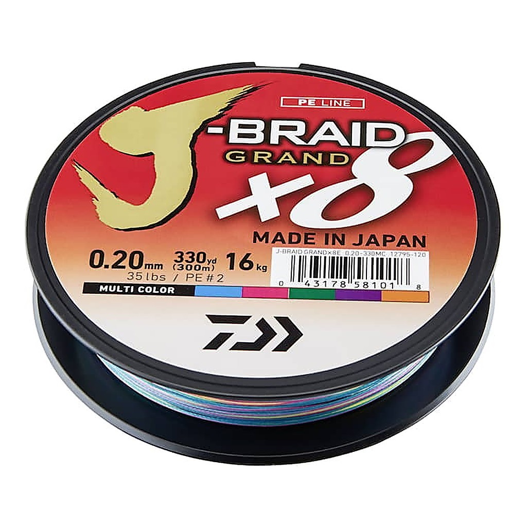 Daiwa J Braid Grand X8 300m Multi Color in de groep Vismethoden / Werpend vissen / Lijnen / Gevlochten Lijnen bij Sportfiskeprylar.se (3000027035DOr)