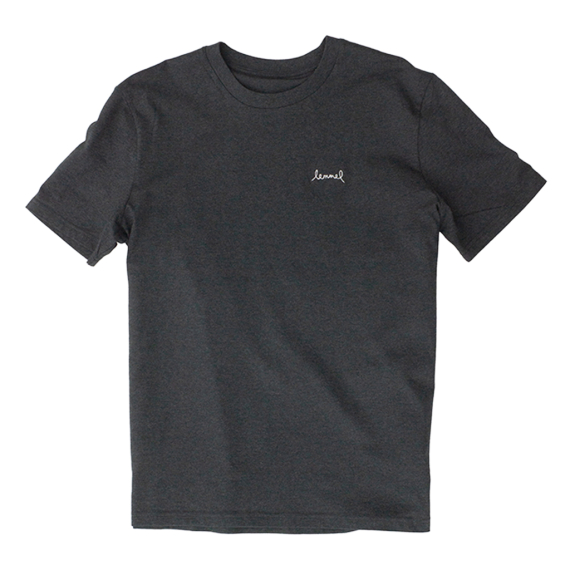 Lemmel T-shirt Lemmel - Dk. Heather grey w white embroided logo in de groep Kleding & Schoenen / Kleding / T-shirts bij Sportfiskeprylar.se (3010111-5334r)
