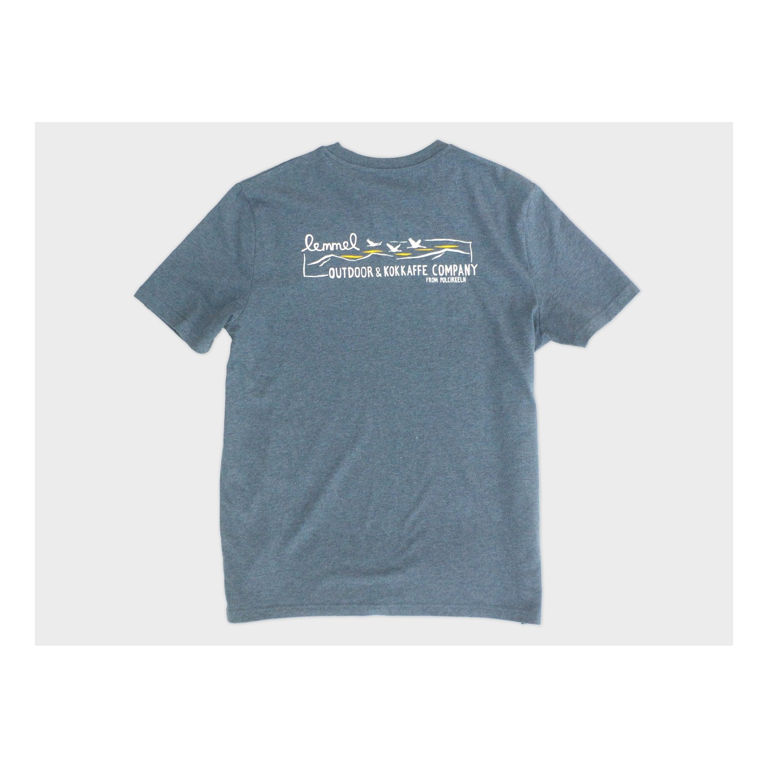 Lemmel T-shirt Lemmel Outdoor Co. Heather blue, with backprint in de groep Kleding & Schoenen / Kleding / T-shirts bij Sportfiskeprylar.se (3010115-6034r)
