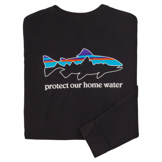 Patagonia M\'s L/S Home Water Trout Responsibili-Tee BLK in de groep Kleding & Schoenen / Kleding / T-shirts bij Sportfiskeprylar.se (37574-BLKr)