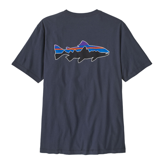 Patagonia M\'s Fitz Roy Trout T-Shirt Smolder Blue in de groep Kleding & Schoenen / Kleding / T-shirts bij Sportfiskeprylar.se (37846-SMDB-Lr)