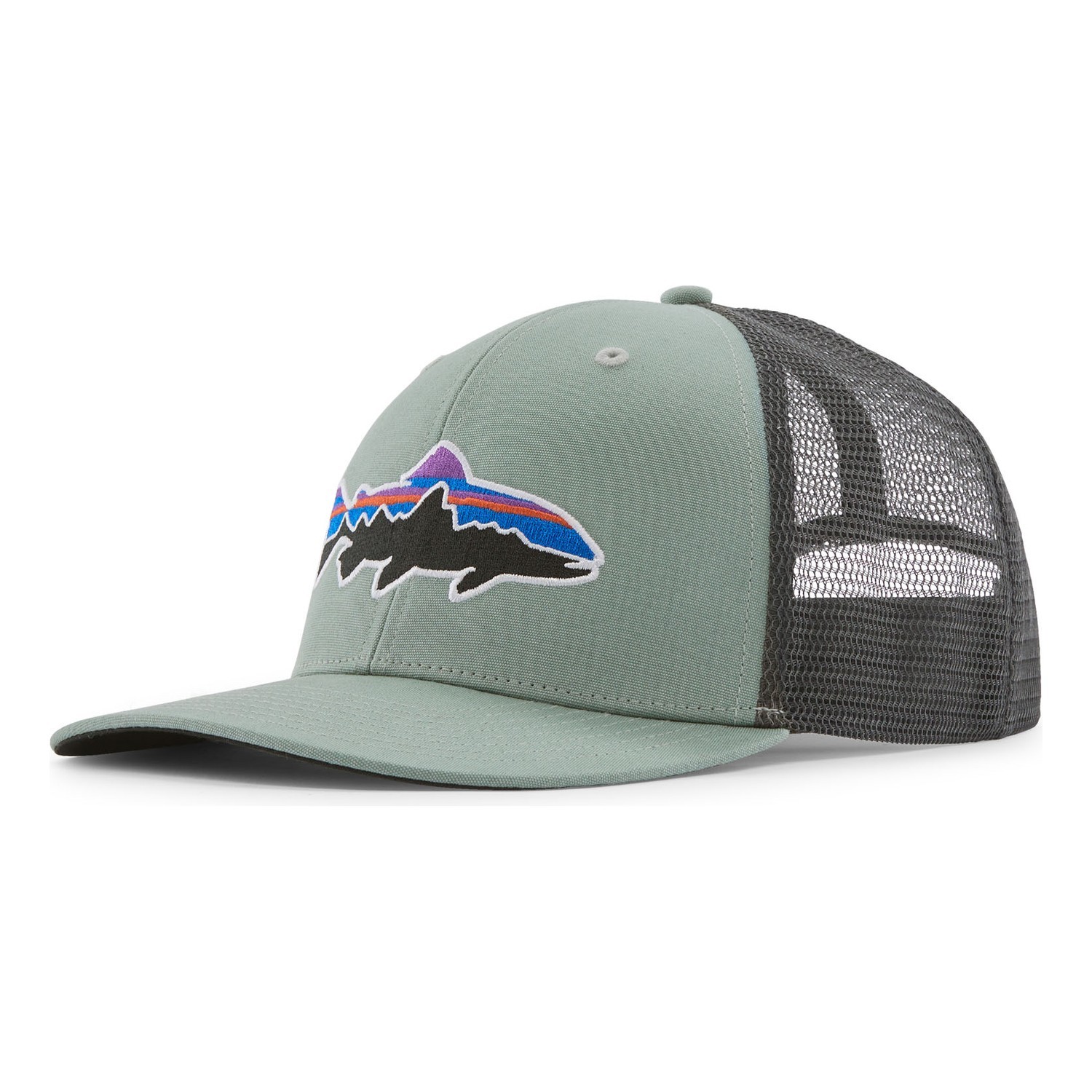 Patagonia Fitz Roy Trout Trucker Hat CVGR in de groep Kleding & Schoenen / Petten, mutsen en overig / Petten / Truckerpetten bij Sportfiskeprylar.se (38288-CVGR-ALL)