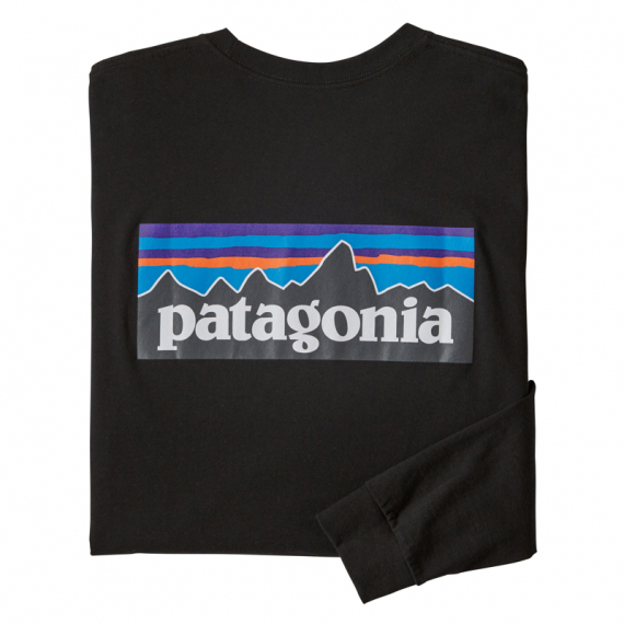 Patagonia M\'s L/S P-6 Logo Responsibili-Tee Black in de groep Kleding & Schoenen / Kleding / Truien / T-shirts met lange mouwen bij Sportfiskeprylar.se (38518-BLK-Sr)