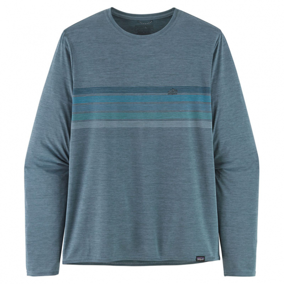 Patagonia M\'s L/S Cap Cool Daily Graphic Shirt Line Logo Ridge Stripe: Light Plume Grey X-Dye in de groep Kleding & Schoenen / Kleding / Truien / T-shirts met lange mouwen bij Sportfiskeprylar.se (45190-LIPX-Sr)