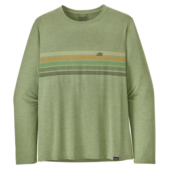 Patagonia M\'s L/S Cap Cool Daily Graphic Shirt Line Logo Ridge Stripe: Salvia Green X-Dye in de groep Kleding & Schoenen / Kleding / Truien / T-shirts met lange mouwen bij Sportfiskeprylar.se (45190-LSGXr)