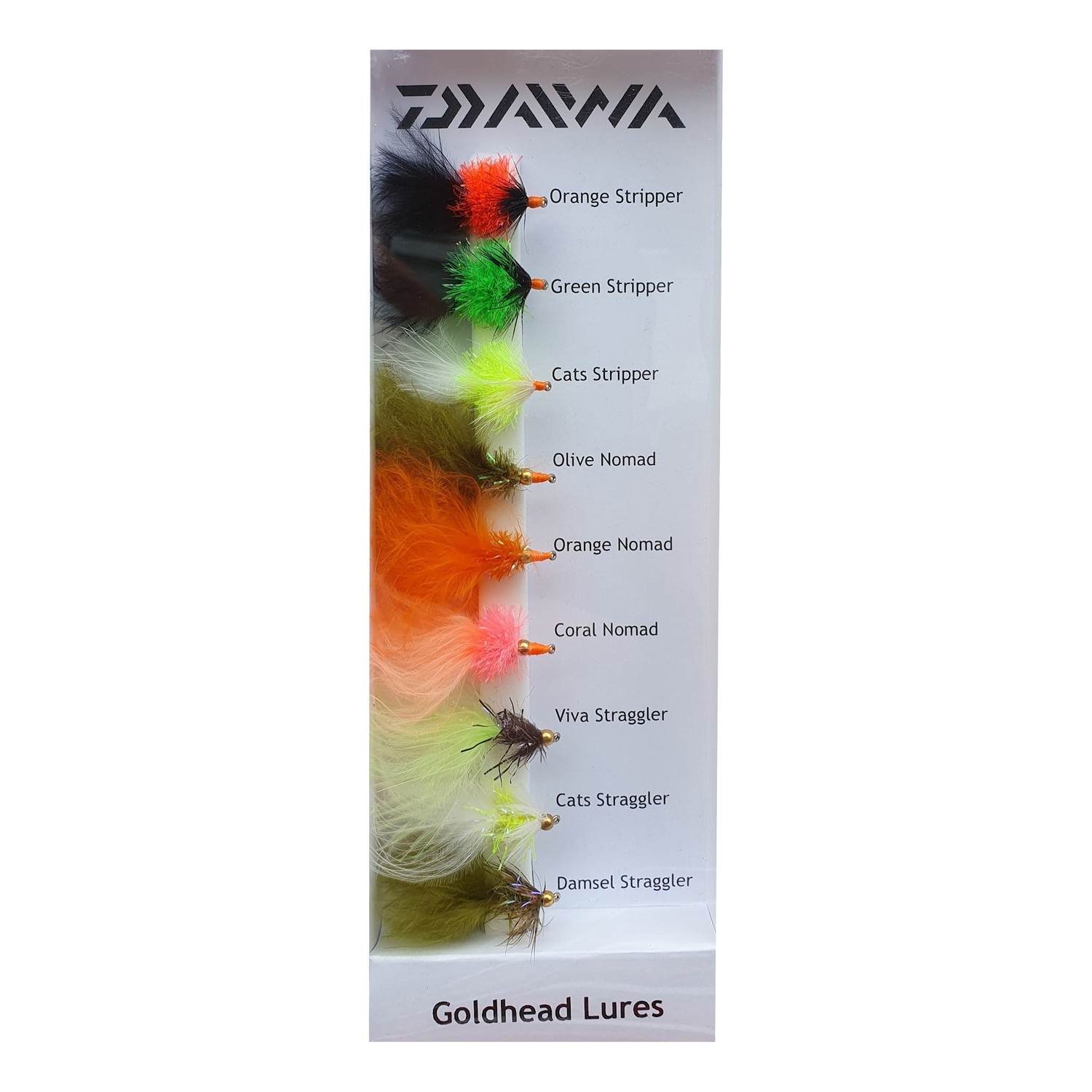 Daiwa Goldhead Flies 9-pack in de groep Kunstaas / Vliegen bij Sportfiskeprylar.se (5000000221DO)