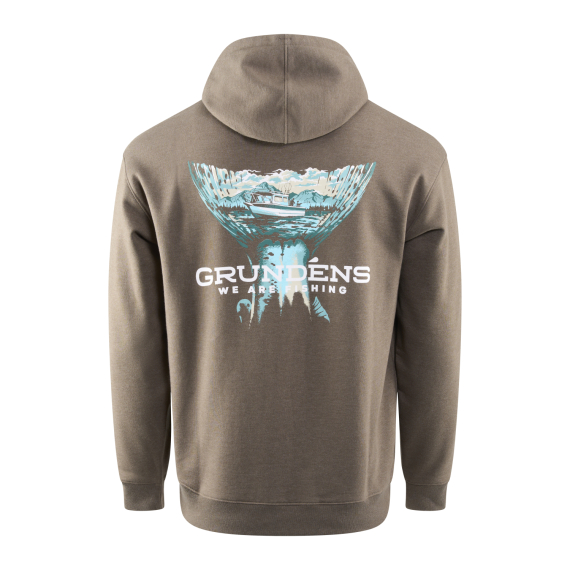 Grundéns Salmon Tailscape Hoodie Otter Heather in de groep Kleding & Schoenen / Kleding / Truien / Hoodies bij Sportfiskeprylar.se (50530-242-0014r)