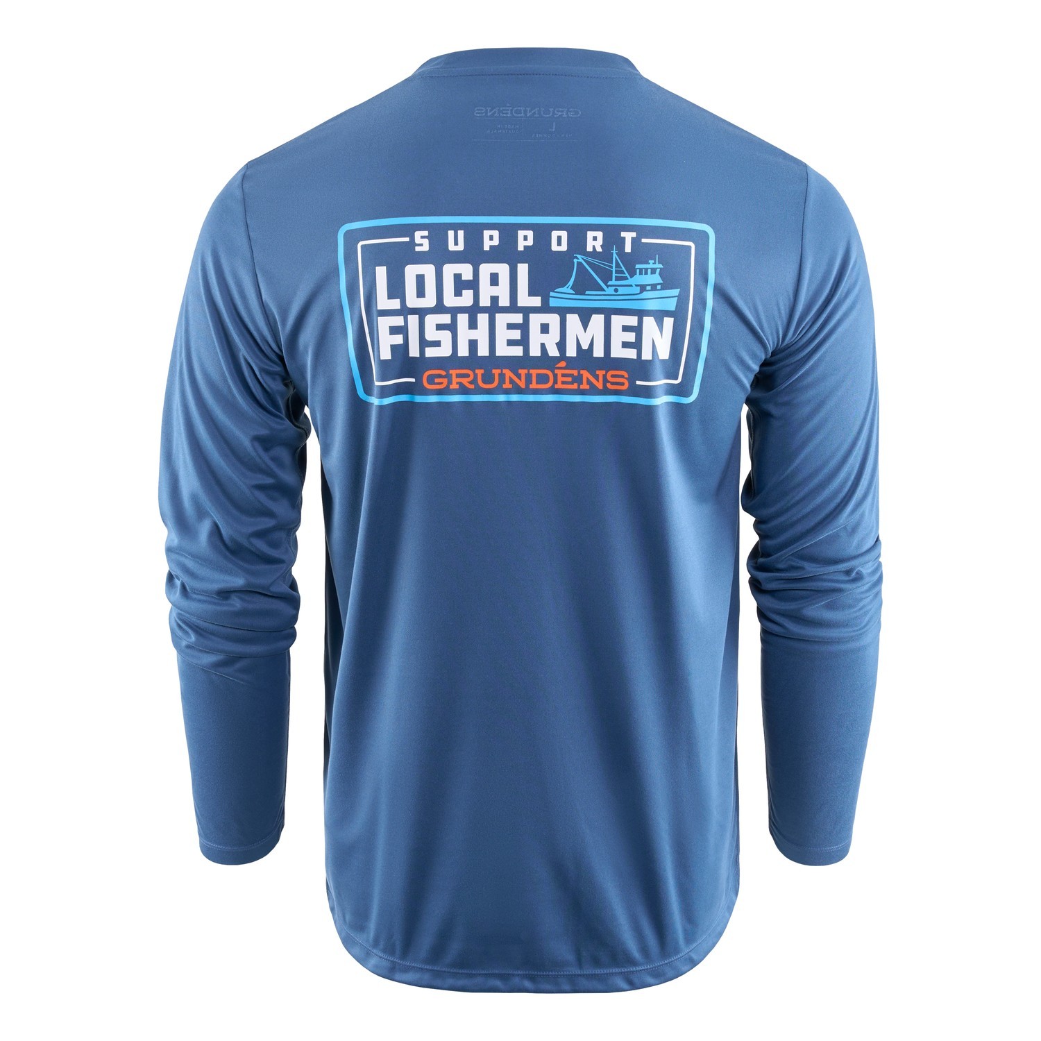 Grundéns Support Local LS Tech Tee Blue Abyss in de groep Kleding & Schoenen / Kleding / Truien / T-shirts met lange mouwen bij Sportfiskeprylar.se (50546-477-0013r)