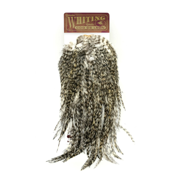 Whiting Coq de Leon Bronze Saddle - Grizzly in de groep Haken & Terminal Tackle / Vliegvis bindmateriaal / Vliegbindmateriaal / Veren & Capes / Capes & Saddles bij Sportfiskeprylar.se (51302001)
