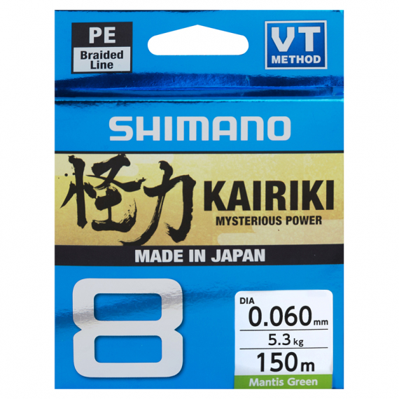 Shimano Kairiki 8 150m Mantis Green in de groep Lijnen / Gevlochten Lijnen bij Sportfiskeprylar.se (59WPLA58R01r)