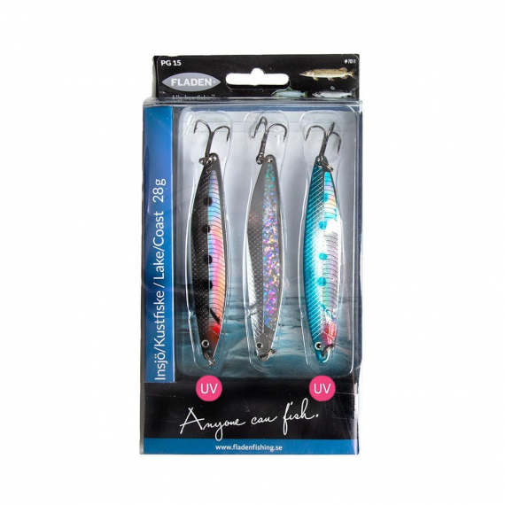 Fladen Nidingen 28g 3-pak, Black/Silver/Blue in de groep Kunstaas / Zeeforel kunstaas & kustwobblers / Zeeforel kunstaas bij Sportfiskeprylar.se (7011-TR1)