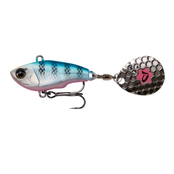 Savage Gear Fat Tail Spin 8cm, 24g Sinking - Blue Silver Pink in de groep Kunstaas / Liploze crankbaits bij Sportfiskeprylar.se (71772)