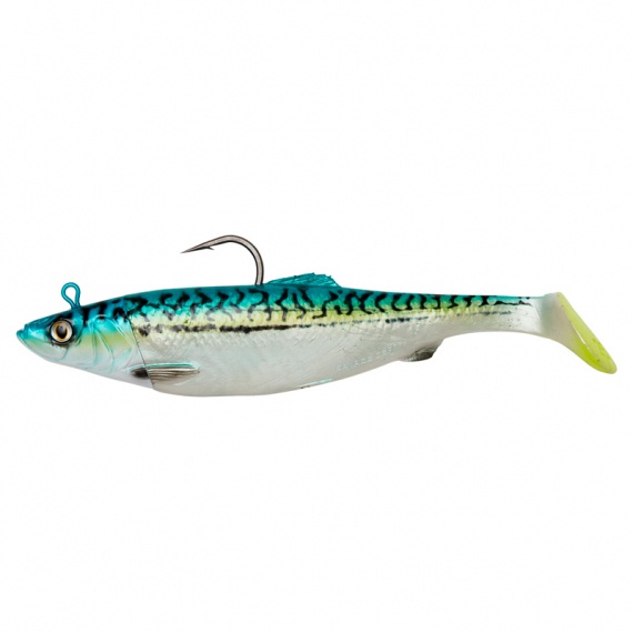 Savage Gear 4D Herring Big Shad 22cm, 200g 2+1pcs - Green Mackerel in de groep Kunstaas / Kunstaas voor zeevissen / Softbaits voor zeevissen bij Sportfiskeprylar.se (71906)