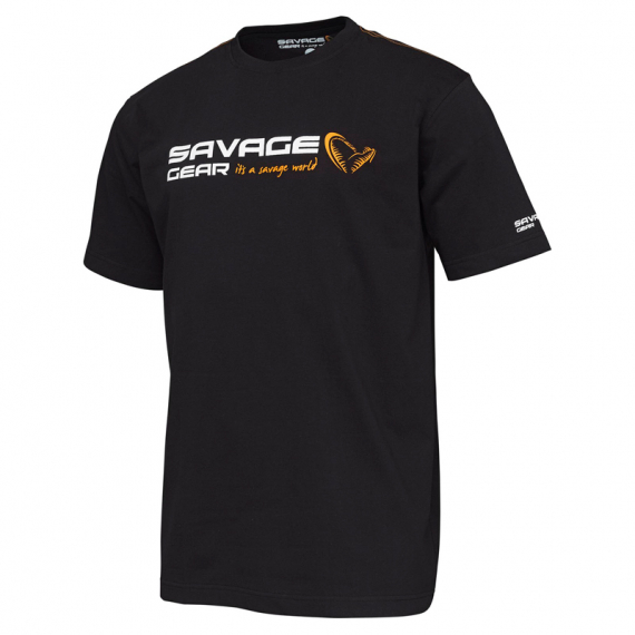 Savage Gear Signature Logo T-Shirt, Black Ink in de groep Kleding & Schoenen / Kleding / T-shirts bij Sportfiskeprylar.se (73644r)
