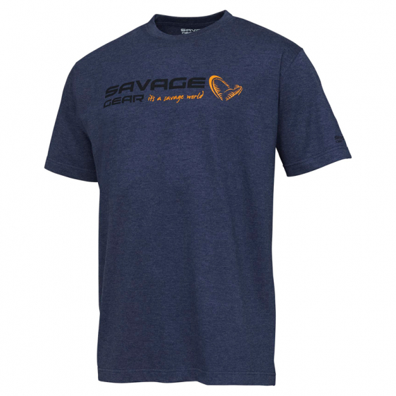 Savage Gear Signature Logo T-Shirt, Blue Melange in de groep Kleding & Schoenen / Kleding / T-shirts bij Sportfiskeprylar.se (73654r)