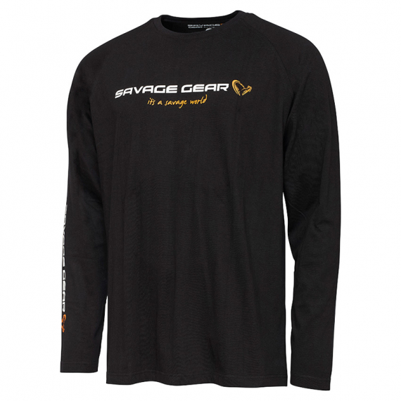 Savage Gear Signature Logo Long Sleeve T-Shirt Black Caviar in de groep Kleding & Schoenen / Kleding / Truien / T-shirts met lange mouwen bij Sportfiskeprylar.se (73909r)