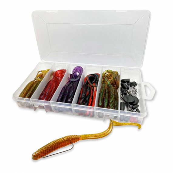 Savage Gear Rib Worm Kit One Size Mix Colors 60pcs in de groep Kunstaas / Kunstaaskits bij Sportfiskeprylar.se (74015)